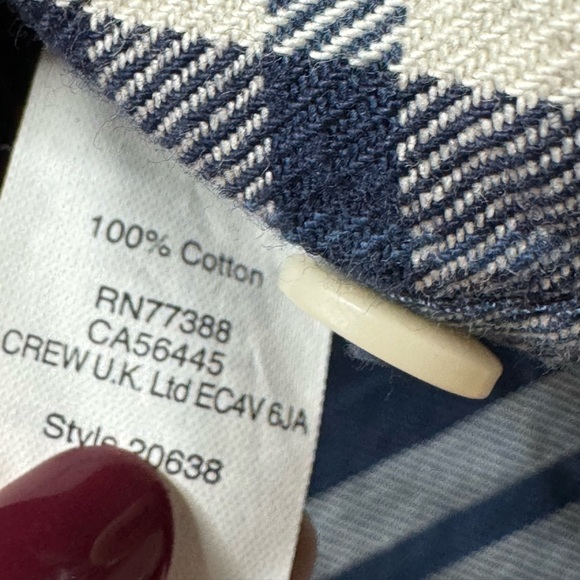 JCREW Men’s Heavyweight Flannel Blue Plaid Cotton Button Down Shirt XL - Picture 7 of 7